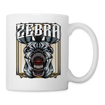 Zebra Zebrastreifen Zebrakopf Modern Trendy Pferd - Tasse - Weiß - Rechts