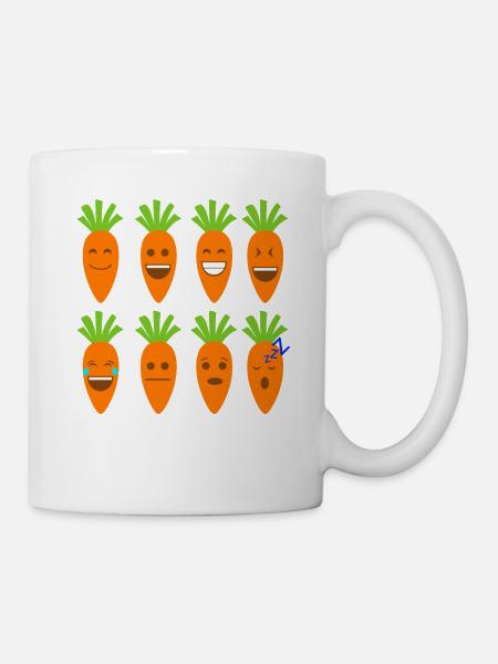 Möhre Emojis - Tasse - Weiß