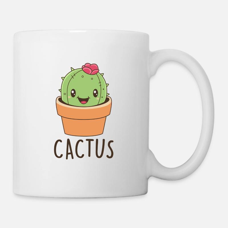 Cactus Kaktus Cat Katze Wortspiel Geschenk - Tasse - Weiß