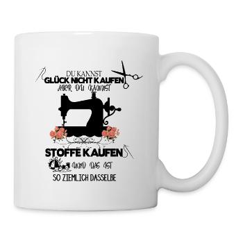 Näherin Shirt · Nähmaschine · Stoff Geschenk - Tasse - Weiß - Rechts