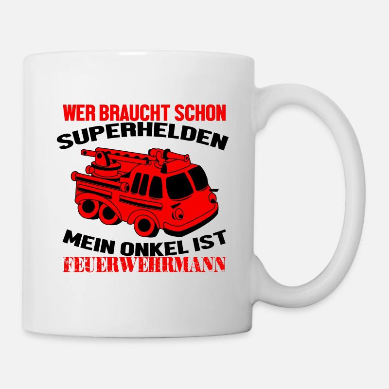 Chemise de pompier · Échelle de voiture · Cadeau d'oncle - Mug blanc - blanc