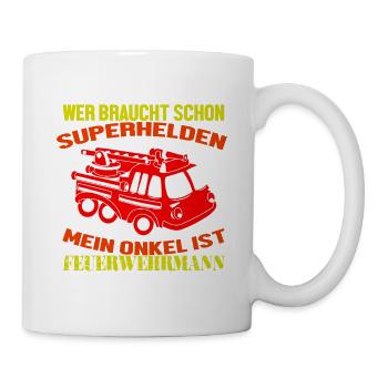 Chemise de pompier · Échelle de voiture · Cadeau d'oncle - Mug blanc - blanc - Droite