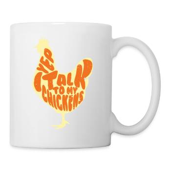 I talk to my chickens t-shirts Loves chickens farm - Mug - white - Right
