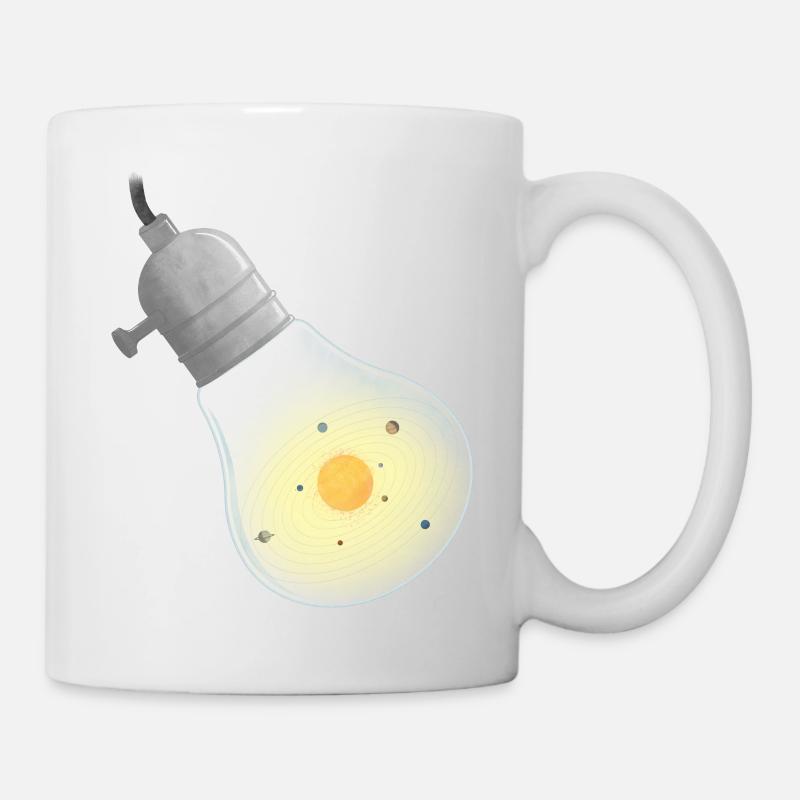 Glühbirne Sonnensystem Umlaufbahnen - Tasse - Weiß