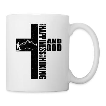 Hiking Kreuz | Wanderung Motivation Hike Geschenk - Tasse - Weiß - Rechts