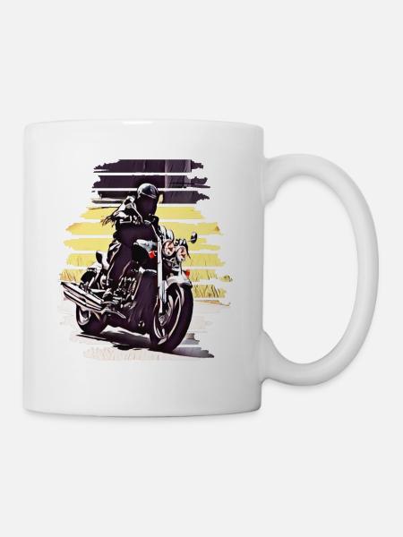 Motorrad Kurvenfahrt Rocket 3 - Tasse - Weiß