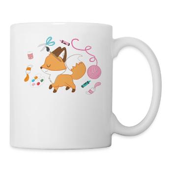 Fox T-shirt for artisans handmade - Mug - white - Right