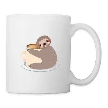 Sloth sweet coffee / cocoa cup Hot gift idea - Mug - white - Right