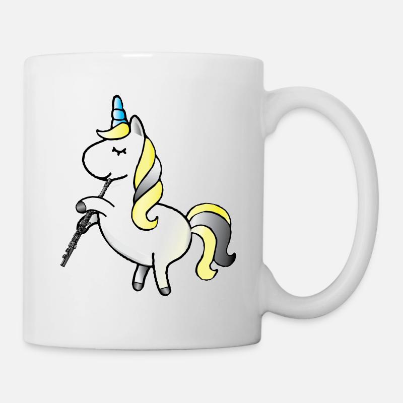 Licorne joue de la flûte traversière - Mug blanc - blanc