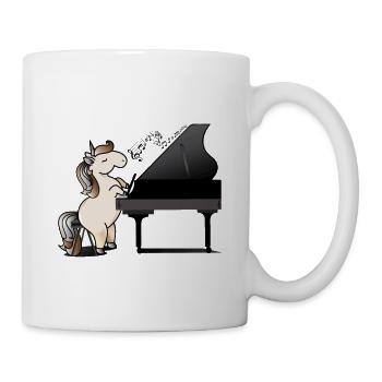 Unicorn plays the piano - Mug - white - Right