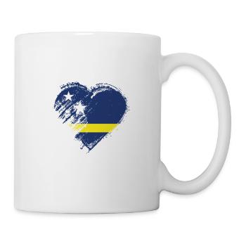Grungy I Love Curaçao Heart Flag - Mug - white - Right