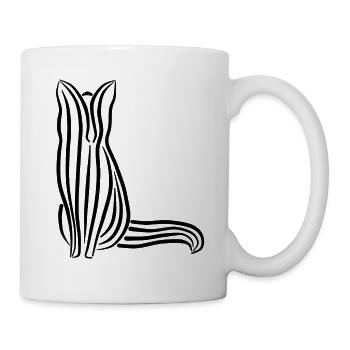 Fuchs lineart Rotfuchs tierlieb Polarfuchs geschen - Tasse - Weiß - Rechts
