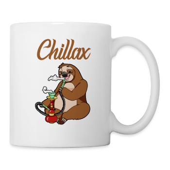 Chillax Faultier Shisha Relaxen Chillen Geschenk - Tasse - Weiß - Rechts