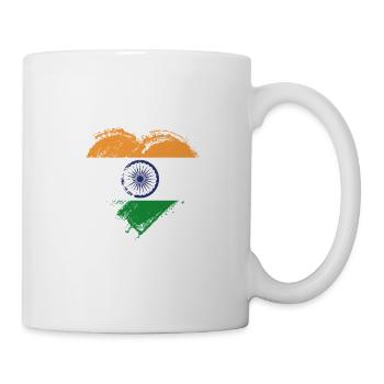 Grungy I Love India Heart Flag - Mug - white - Right