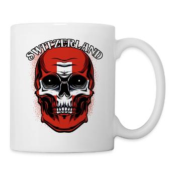 Crâne suisse | Cadeau patriote suisse - Mug blanc - blanc - Droite