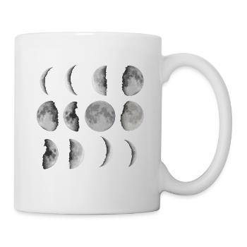 Moon phase gift moon crescent moon full moon night - Mug - white - Right