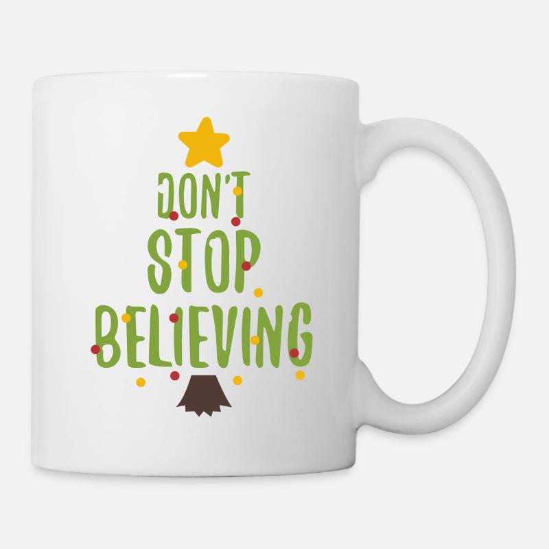 Do not stop believing - Christmas, Christmas tree - Mug - white