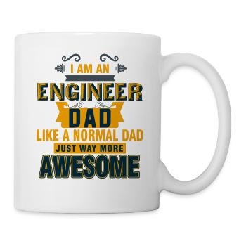 Papa / Vater - Engineer Dad - Tshirt - Geschenk - Tasse - Weiß - Rechts