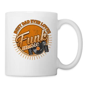 Dad loves Funk - DJ Papa - Geschenk - Tshirt - Tasse - Weiß - Rechts