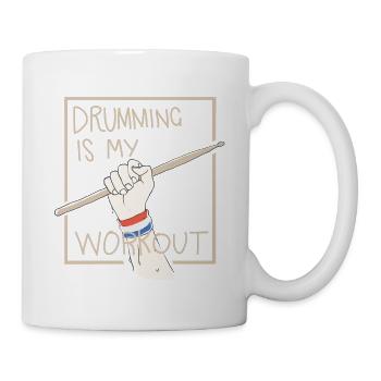 Drummer T-Shirt mit Drumsticks - Drums - Trommler - Tasse - Weiß - Rechts