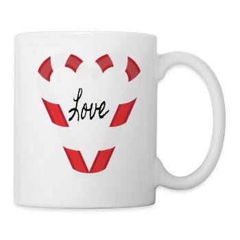 Temps de Noël avec des cannes de bonbon - Mug blanc - blanc - Droite