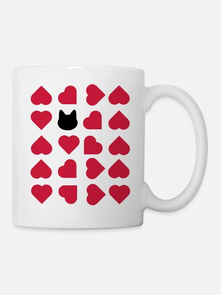 Ich liebe Katzen - Tasse - Weiß