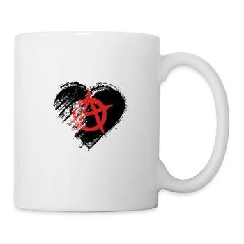 Grungy I Love Anarchy Heart Flag - Mug - white - Right