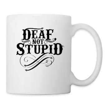 Lustiges gehörloses Entwurfs-Geschenk für gehörlose Anwälte, - Tasse - Weiß - Rechts