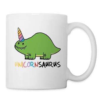 Unicornsaurus Unicorn Dinosaurier Dino Einhorn süß - Tasse - Weiß - Rechts