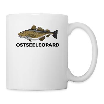Dorsch Kabeljau Ostseeleopard Geschenk Angler - Tasse - Weiß - Rechts
