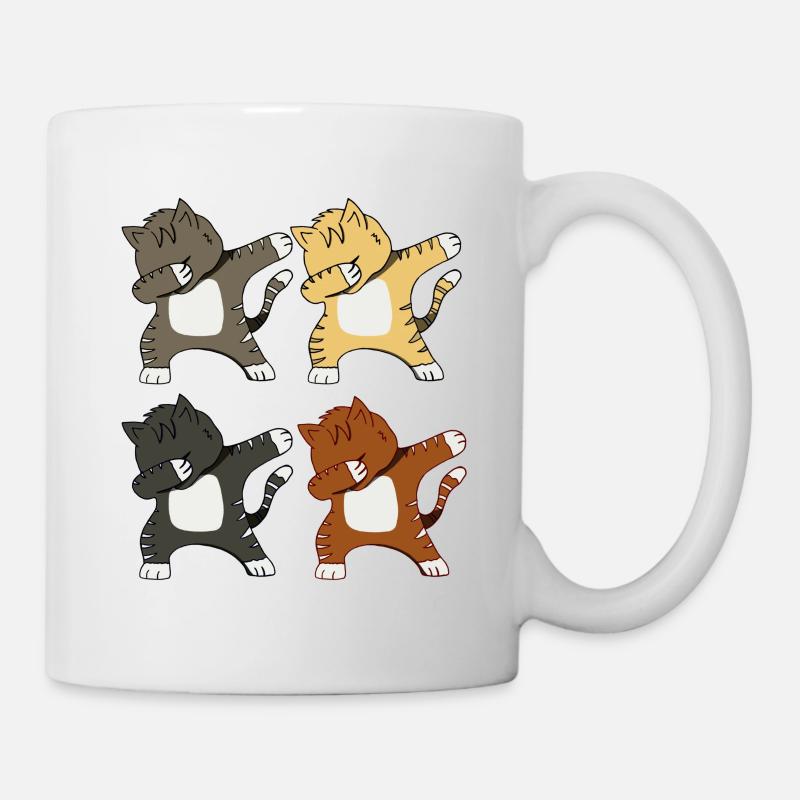 Lustige Katze Dabbing Tanz Geschenk Süß Katzen Dab - Tasse - Weiß