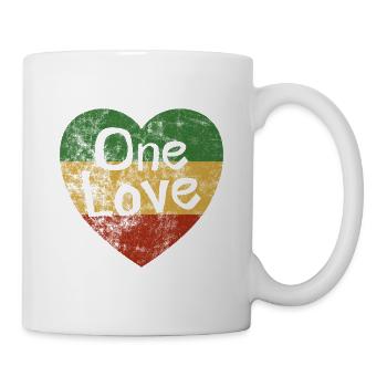 Reggae Jamaika One Love Reggaeton Rasta Geschenk - Tasse - Weiß - Rechts