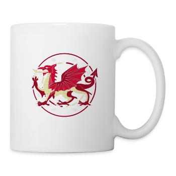 Wales-Rugby Fan-Shirt Waliser-Flaggengeschenk - Tasse - Weiß - Rechts