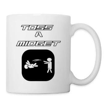 Lustiges und fantastisches Toss-T-Shirt-Design TOSS A MIDGET - Tasse - Weiß - Rechts