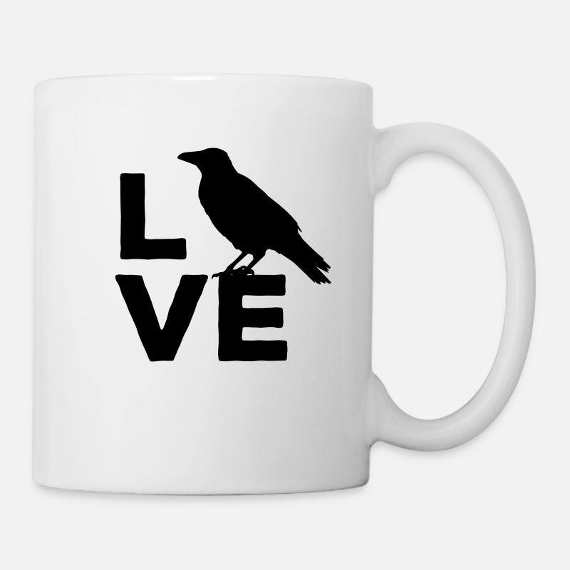 I Love Crows Ravens & Clever Birds - Mug - white
