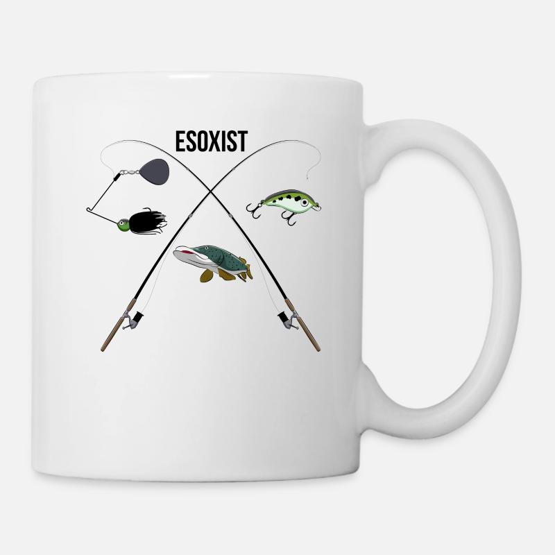 Hecht Spruch Lustig Esoxist Geschenk Angler Pike - Tasse - Weiß