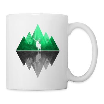 Deer Abstrakt Geometrie Natur Berge Hirsch - Tasse - Weiß - Rechts