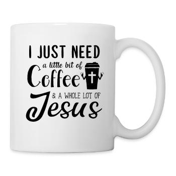 Jesus and Coffee Caffeine Christ believe barista - Tasse - Weiß - Rechts