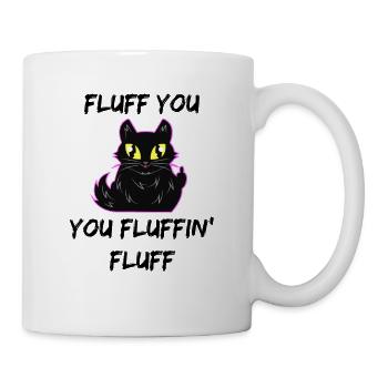 Fluff You Funny cat middle finger gift - Mug - white - Right