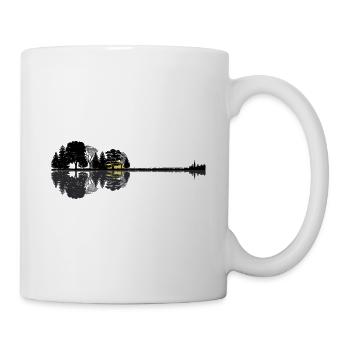 Abstrakte Gitarre | Wald See Gitarrist Geschenk - Tasse - Weiß - Rechts