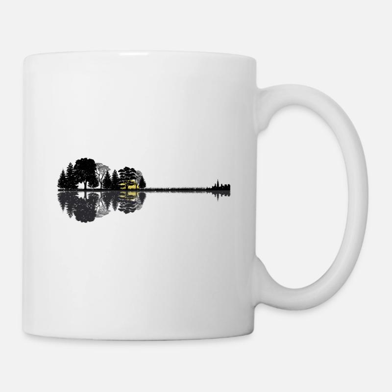 Abstrakte Gitarre | Wald See Gitarrist Geschenk - Tasse - Weiß