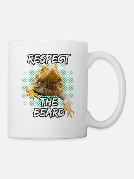 Respect The Beard Bearded Dragon Bearded Dragon Lizard - Mug - white
