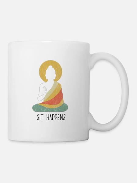 Funny buddha buddhism meditation peace dharma zen - Mug - white