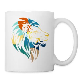 Geometric lion - Mug - white - Right