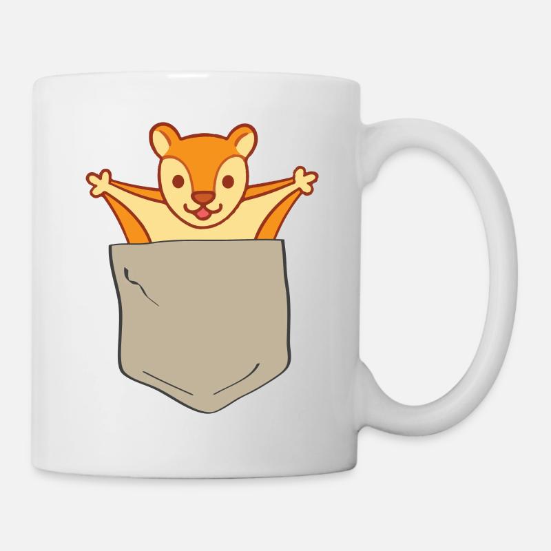 Funny flying squirrel in breast pocket - Mug - white