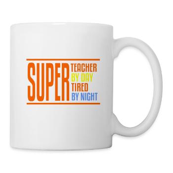 Lehrerkräfte Shirt Schule Geschenk · Super Lehrer - Tasse - Weiß - Rechts