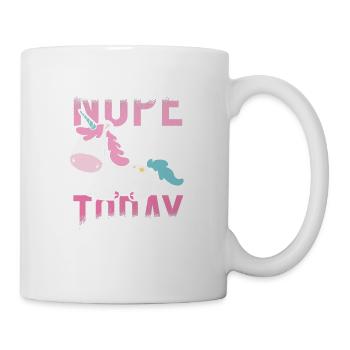 Nope Not Today Lazy Unicorn Einhorn Sterne - Tasse - Weiß - Rechts