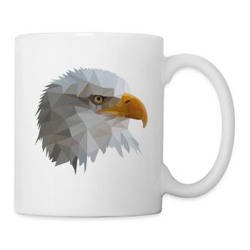 Adler Polygon Freiheit Vogel Tierliebe Geschenk - Tasse - Weiß - Rechts
