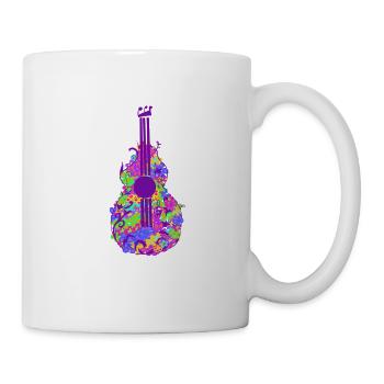 Ukelele Uke Guitar Guitarist Floral Musical - Mug - white - Right