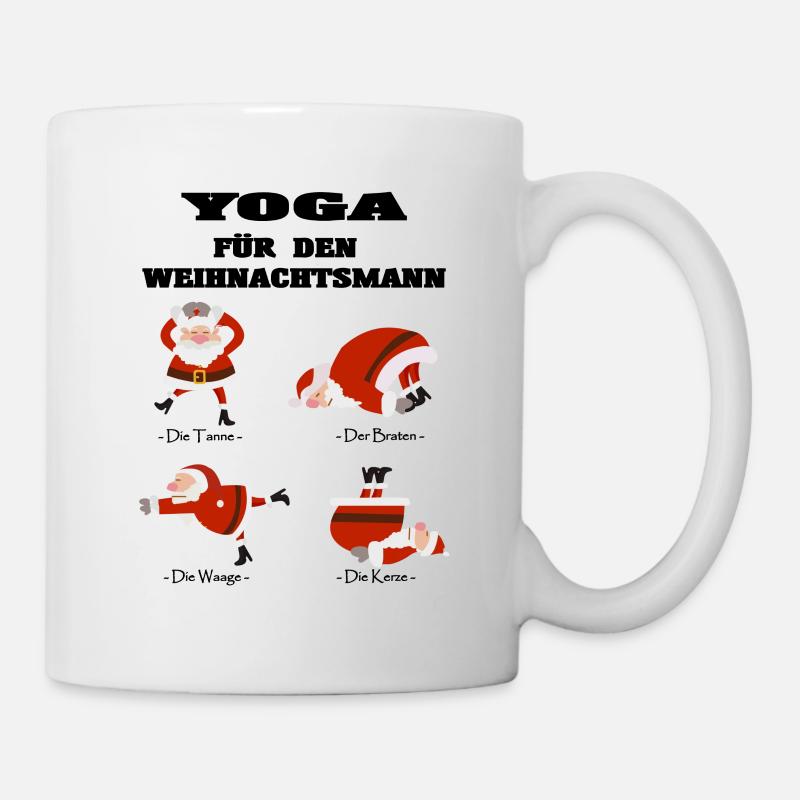 Weihnachtsmann Yoga Lustig Geschenk Weihnachten - Tasse - Weiß